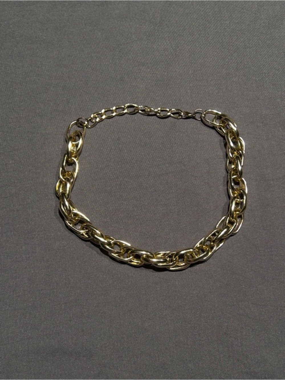Gold Tone Chunky Chain Choker Necklace
